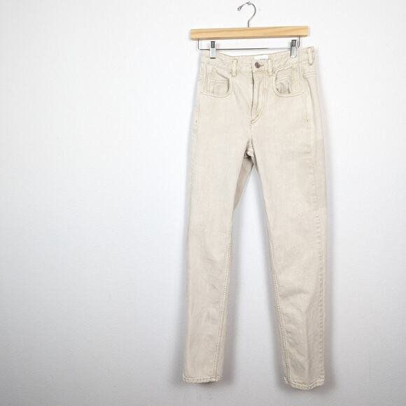 NWT Isabel Marant Etoile Ecru Vendelia Straight Jeans Size 32 00 - Picture 3 of 10